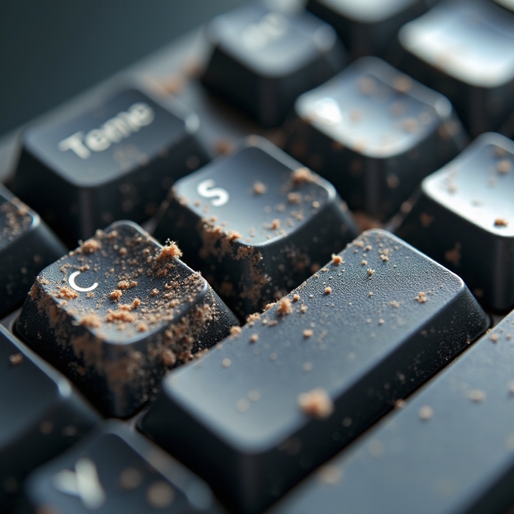 como limpar um teclado de computador pegajoso