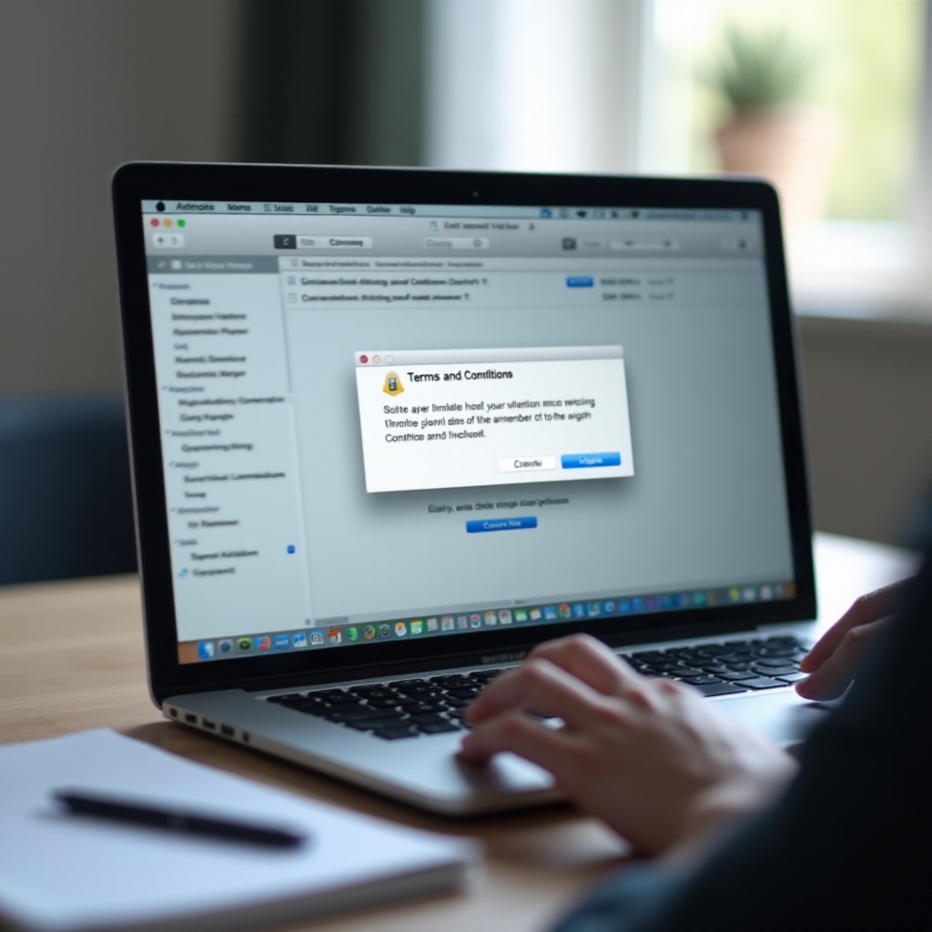 non riesco a superare i termini e le condizioni su Mac