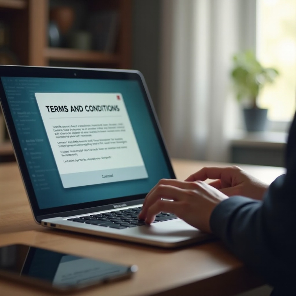 no puedo pasar de los términos y condiciones en Mac