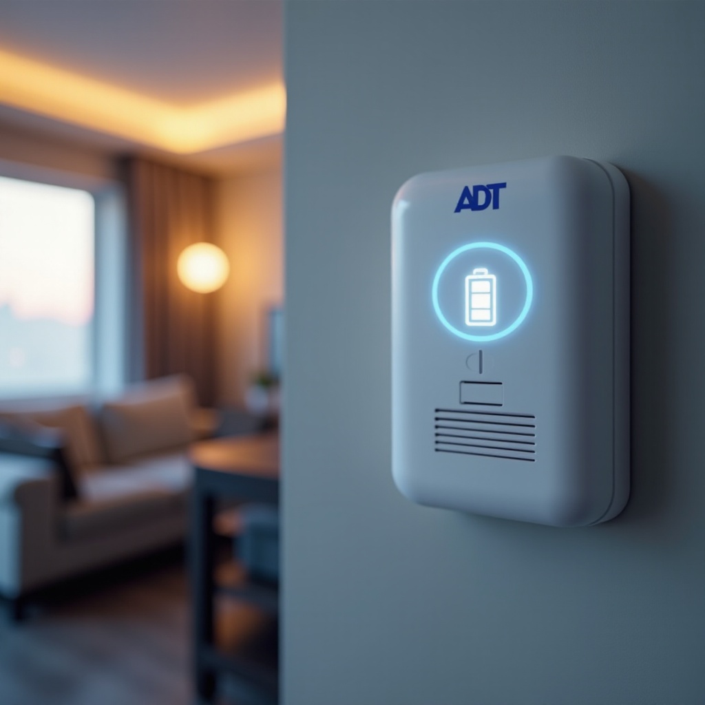 alarme ADT apitando, bateria fraca